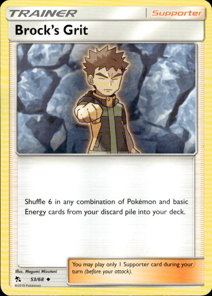 Brock's Grit 53/68 Uncommon Hidden Fates Pokemon Lightly Played