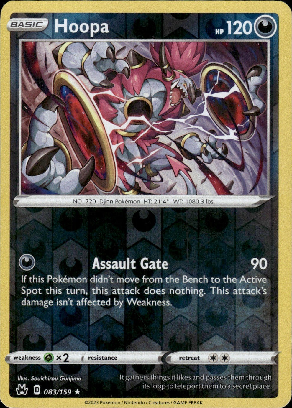 Hoopa 083/159 Rare Crown Zenith Pokemon Reverse Holo Lightly Played