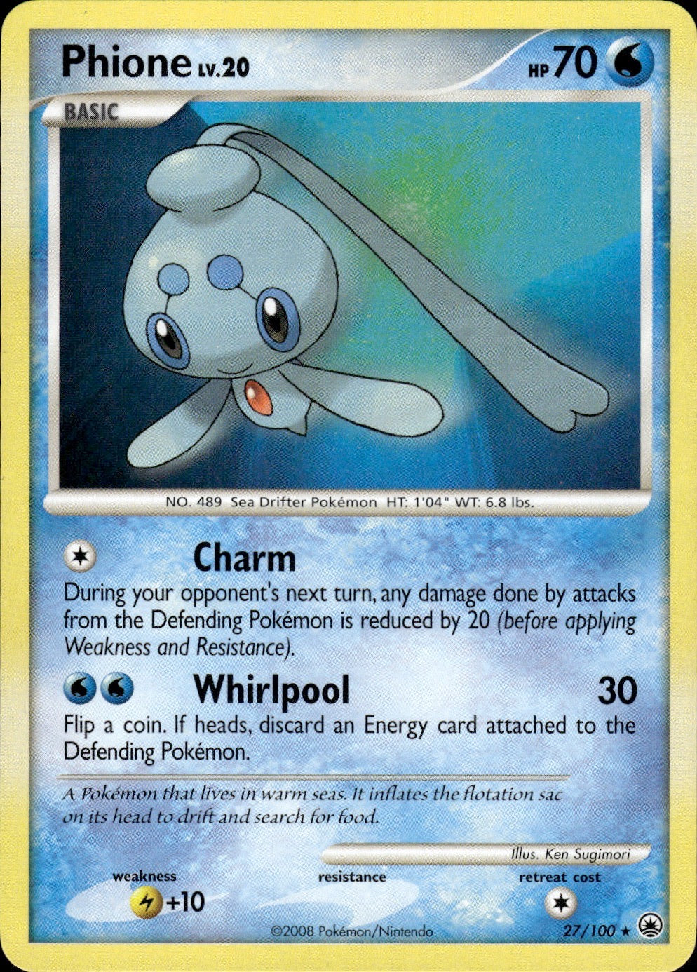 Phione 27/100 Rare Majestic Dawn Pokemon Lightly Played