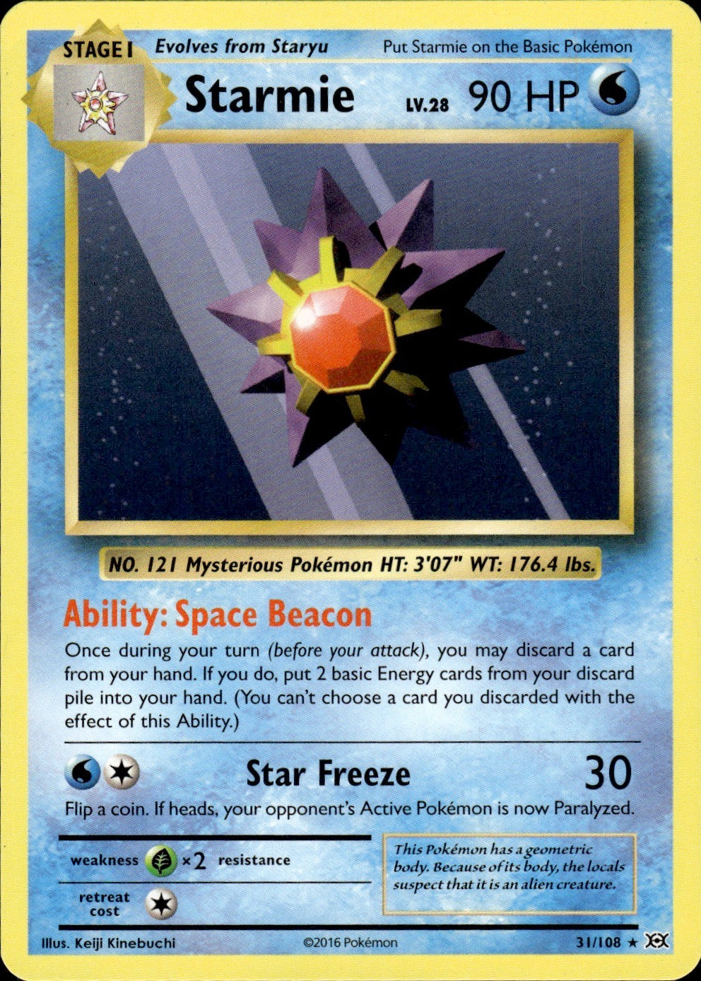 Starmie 31/108 Rare Evolutions Pokemon Lightly Played