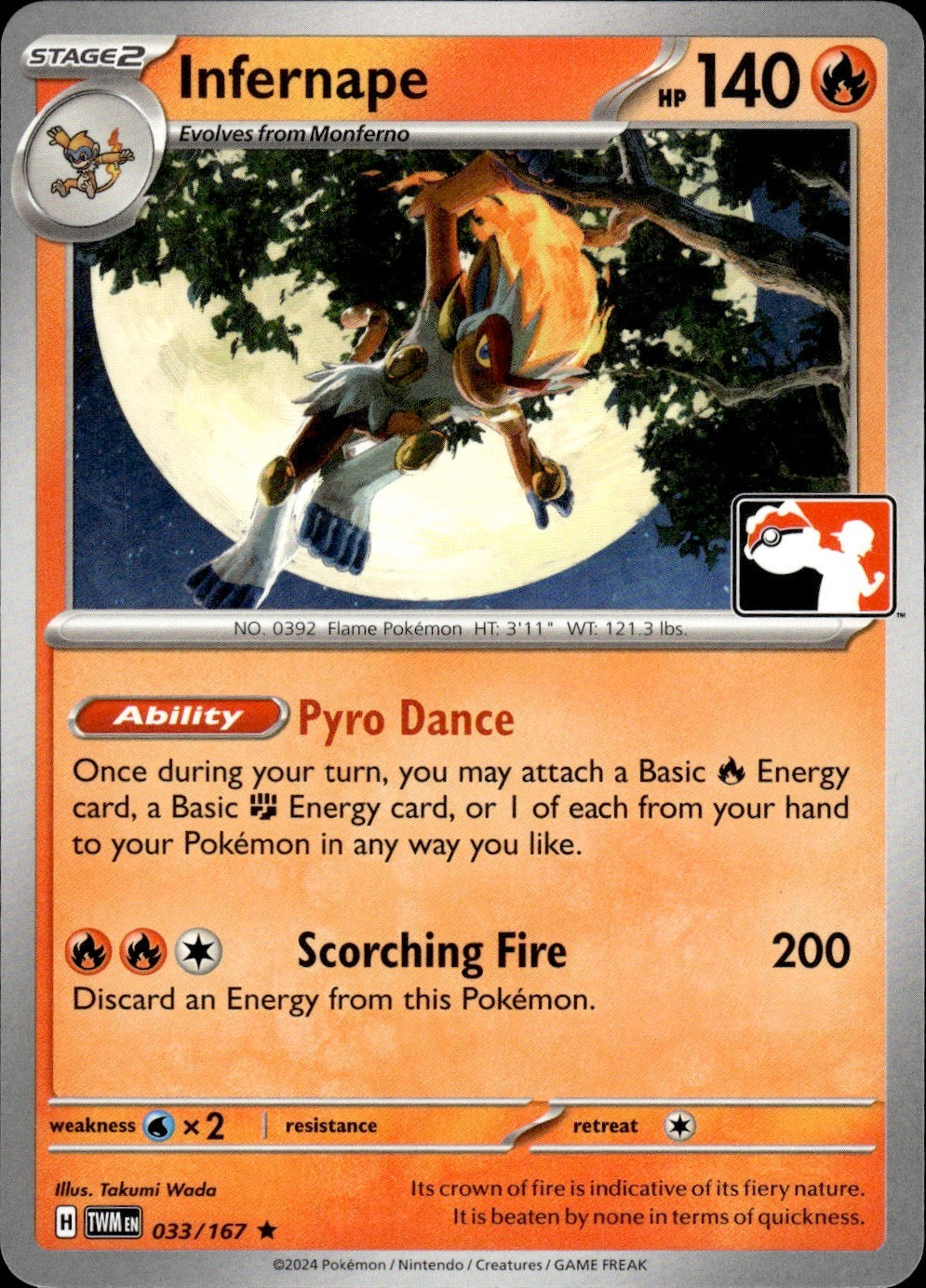 Infernape 033/167 Rare Prize Pack Series Cards Pokemon Near Mint