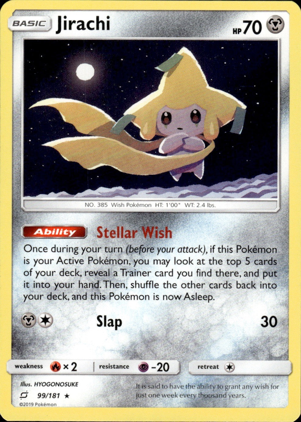 Jirachi 99/181 Holo Rare Team Up Pokemon Lightly Played