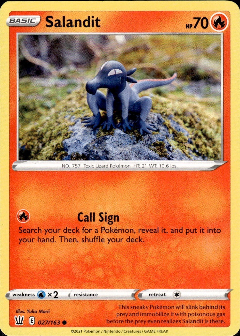 Salandit 027/163 Common Battle Styles Pokemon Lightly Played