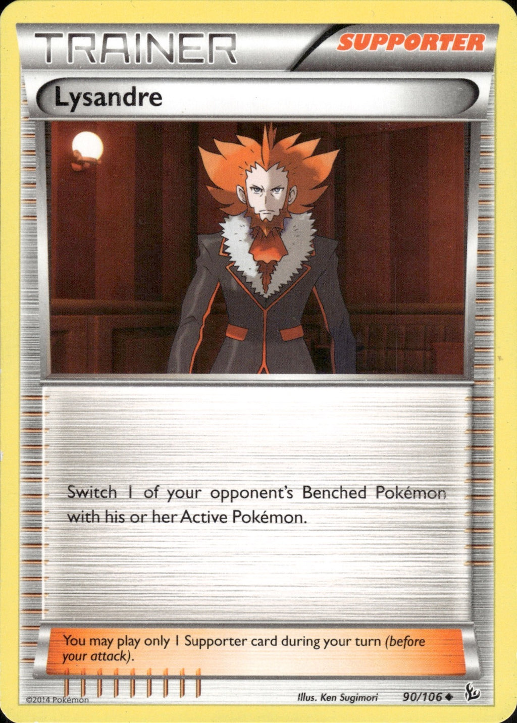 Lysandre 90/106 Uncommon Flashfire Pokemon Lightly Played