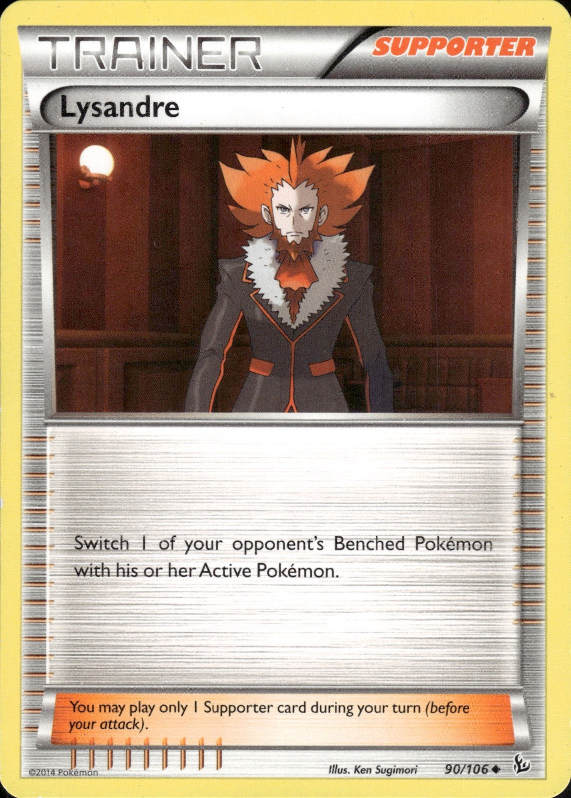 Lysandre 90/106 Uncommon Flashfire Pokemon Lightly Played