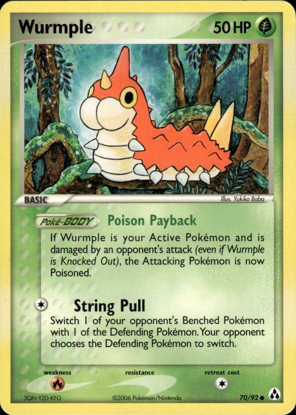 Wurmple 70/92 Common Legend Maker Pokemon Lightly Played