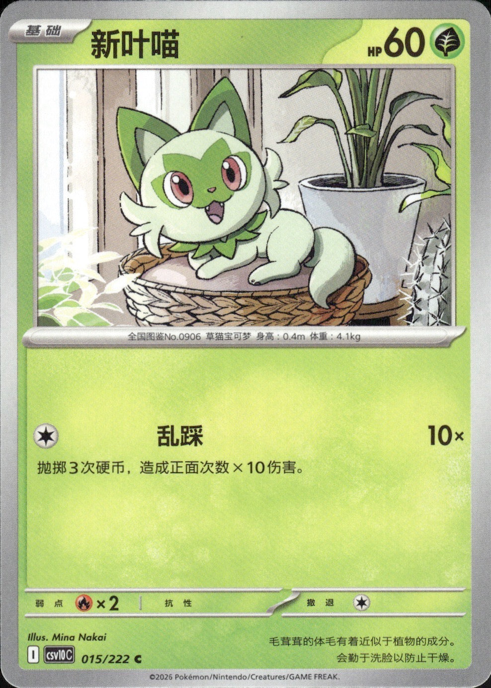 Sprigatito 015 C Chasing Glory Together Pokemon Chinese Near Mint