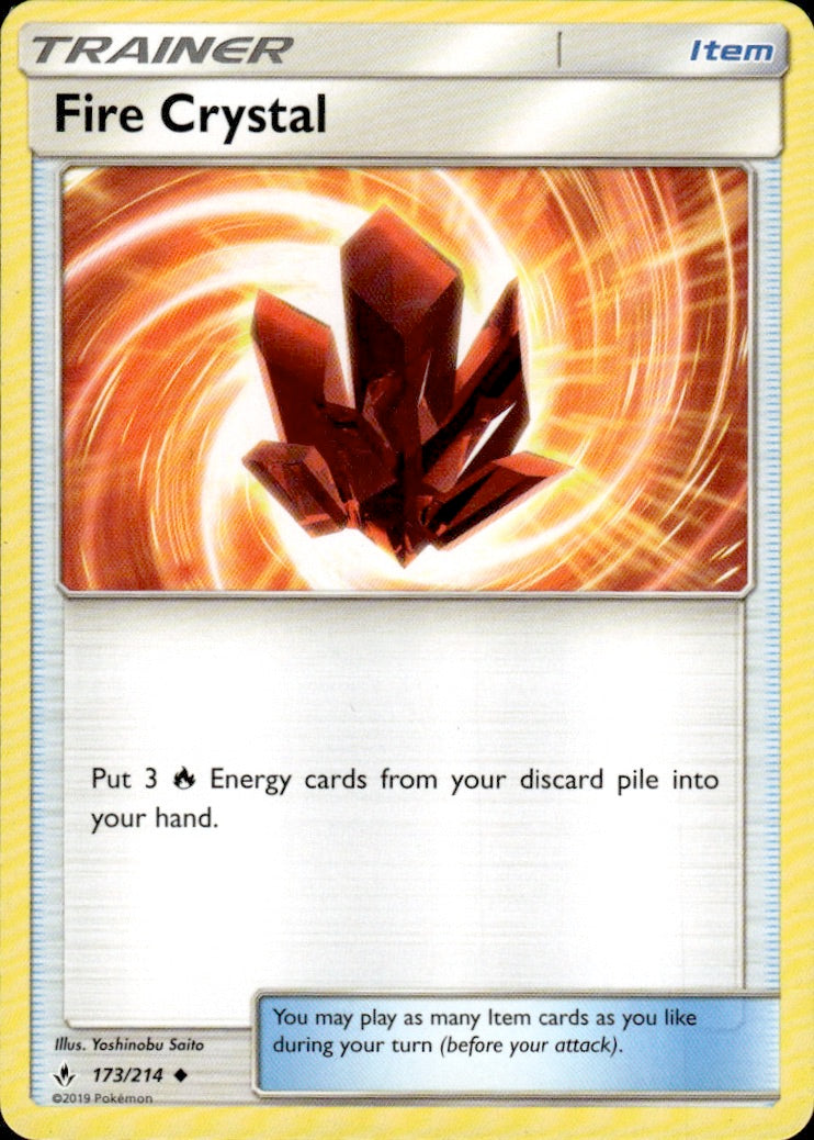 Fire Crystal 173/214 Uncommon Unbroken Bonds Pokemon Lightly Played
