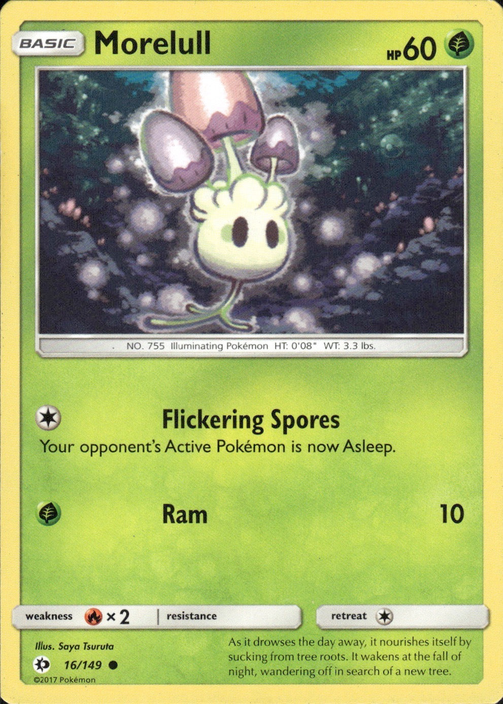Morelull 16/149 Common SM Base Set Pokemon Lightly Played