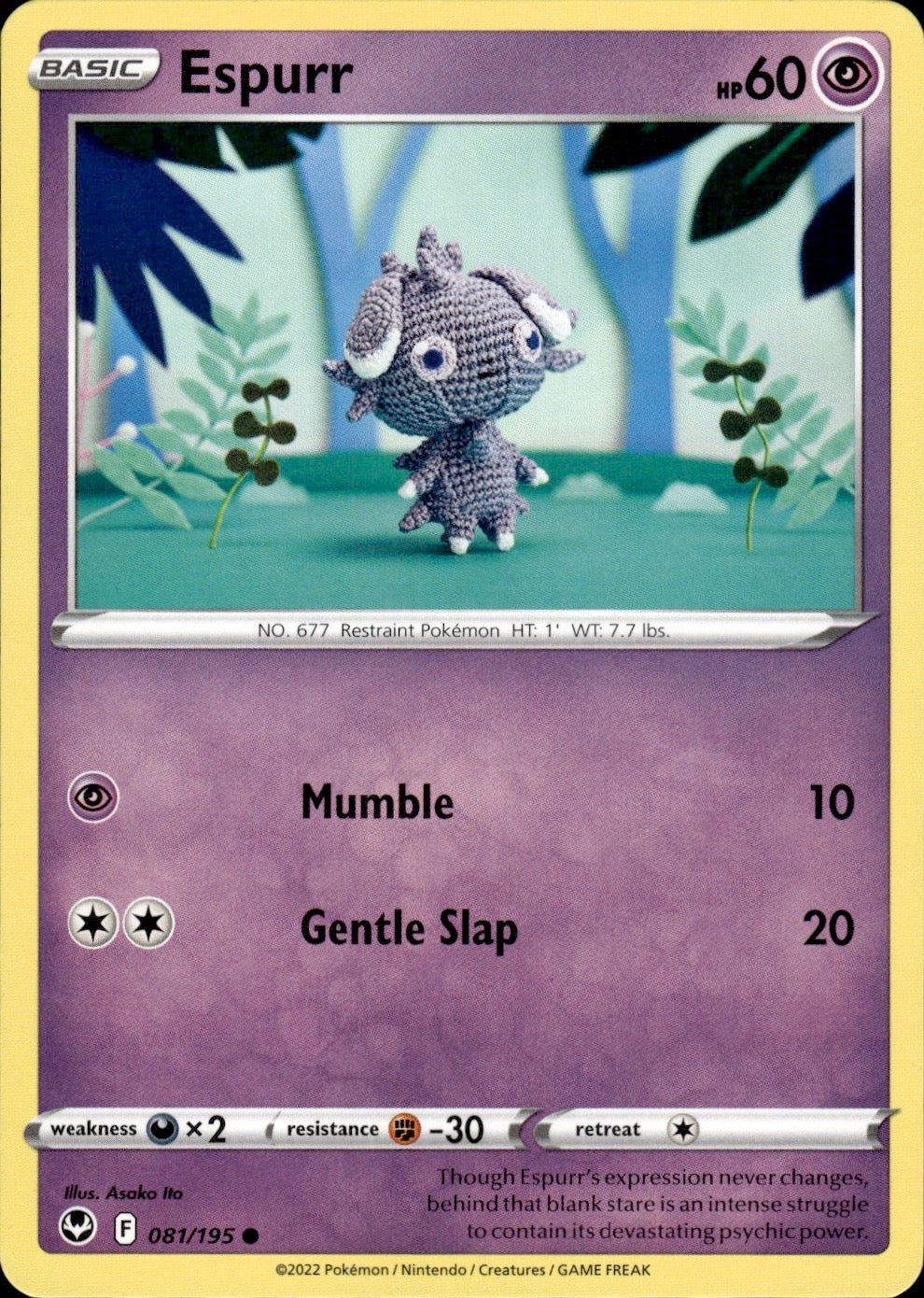 Espurr 081/195 Common Silver Tempest Pokemon Lightly Played