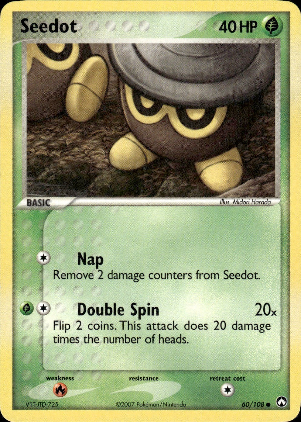 Seedot 60/108 Common Power Keepers Pokemon Lightly Played