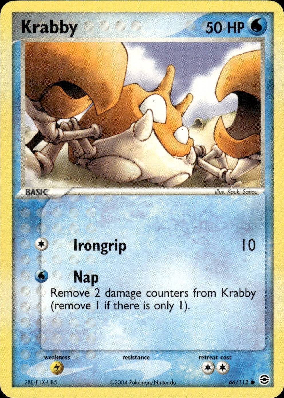 Krabby 66/112 Common FireRed & LeafGreen Pokemon Lightly Played