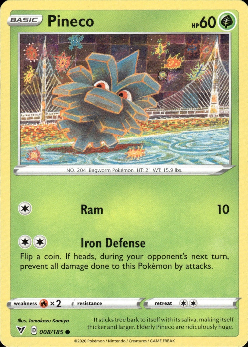 Pineco 008/185 Common Vivid Voltage Pokemon Lightly Played
