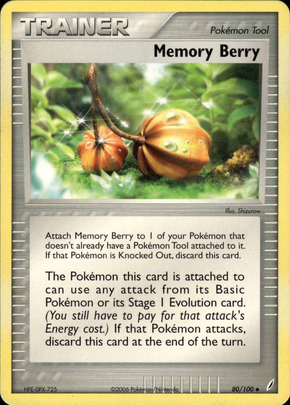 Memory Berry 80/100 Uncommon Crystal Guardians Pokemon Lightly Played