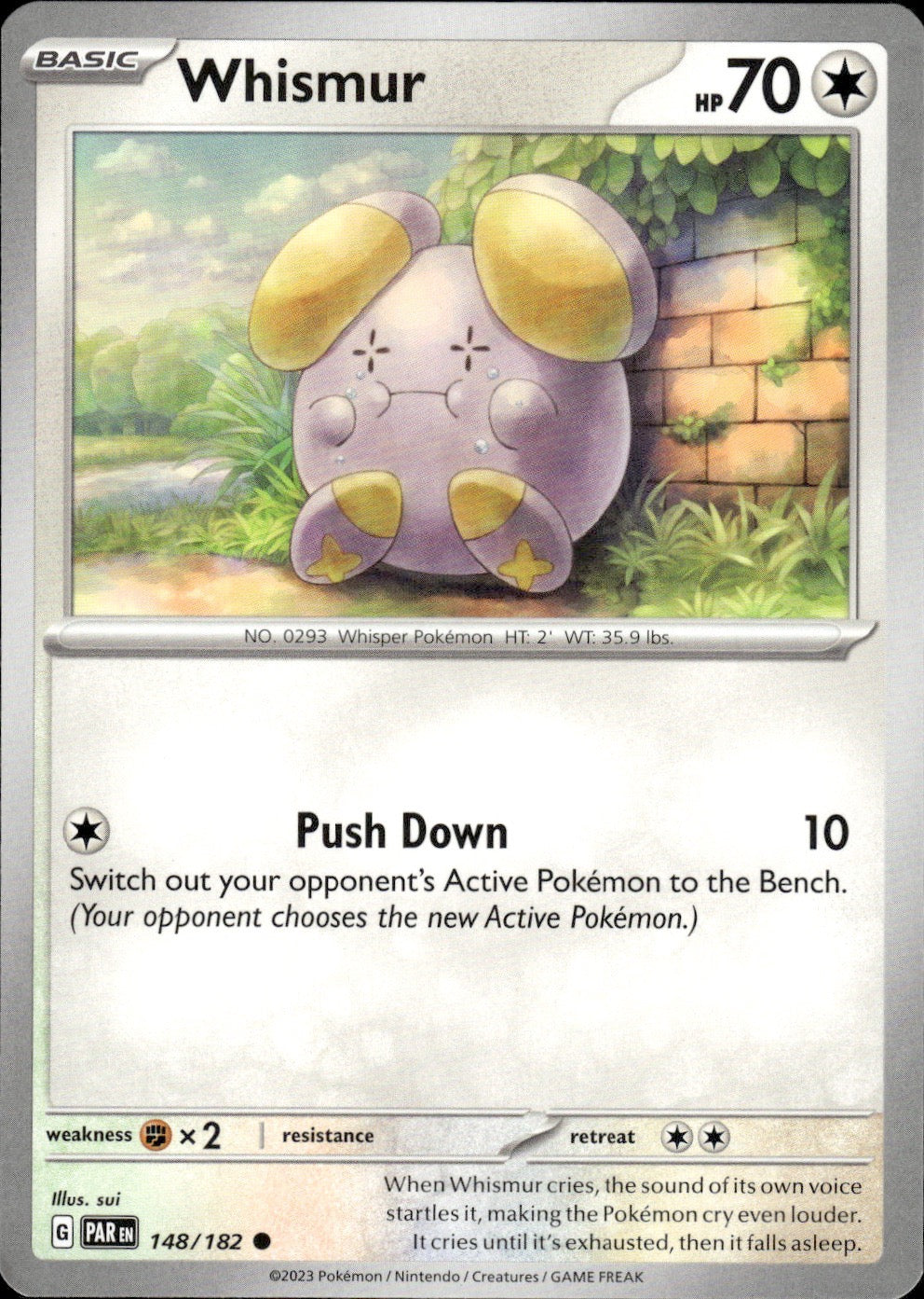 Whismur 148/182 Common Paradox Rift Pokemon Lightly Played