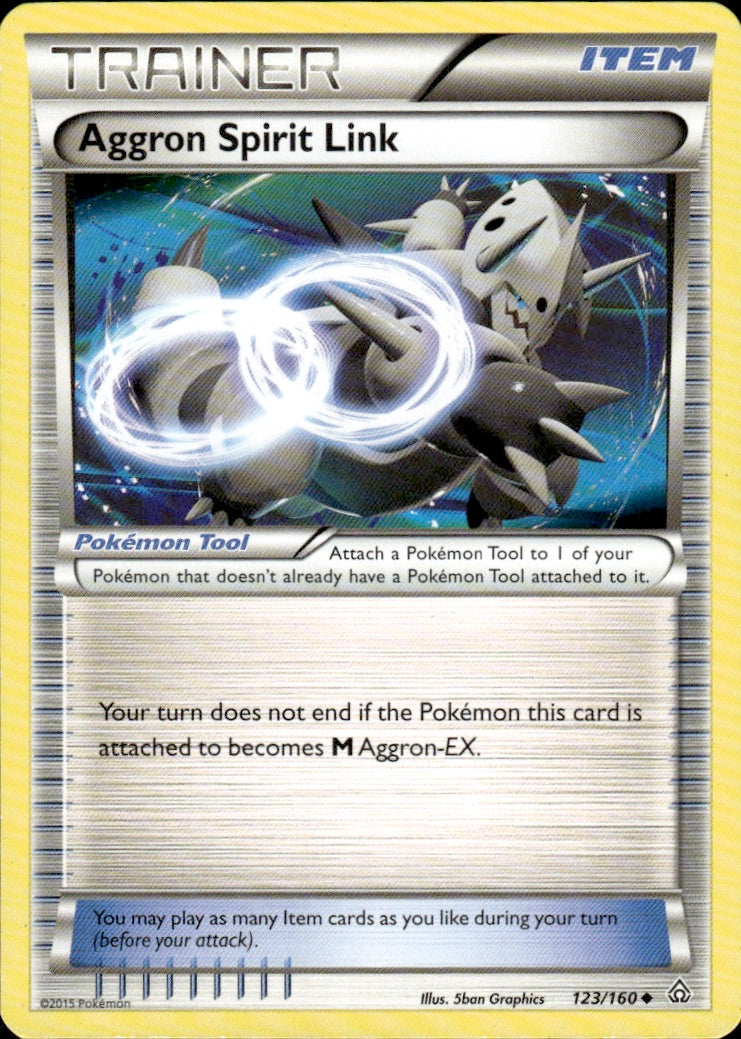 Aggron Spirit Link 123/160 Uncommon Primal Clash Pokemon Lightly Played