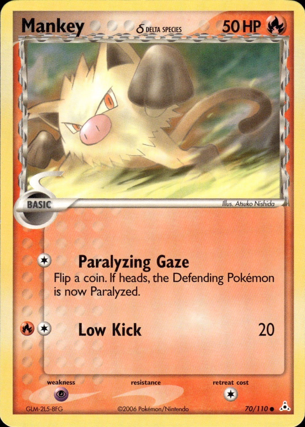Mankey 70/110 Common Holon Phantoms Pokemon Lightly Played