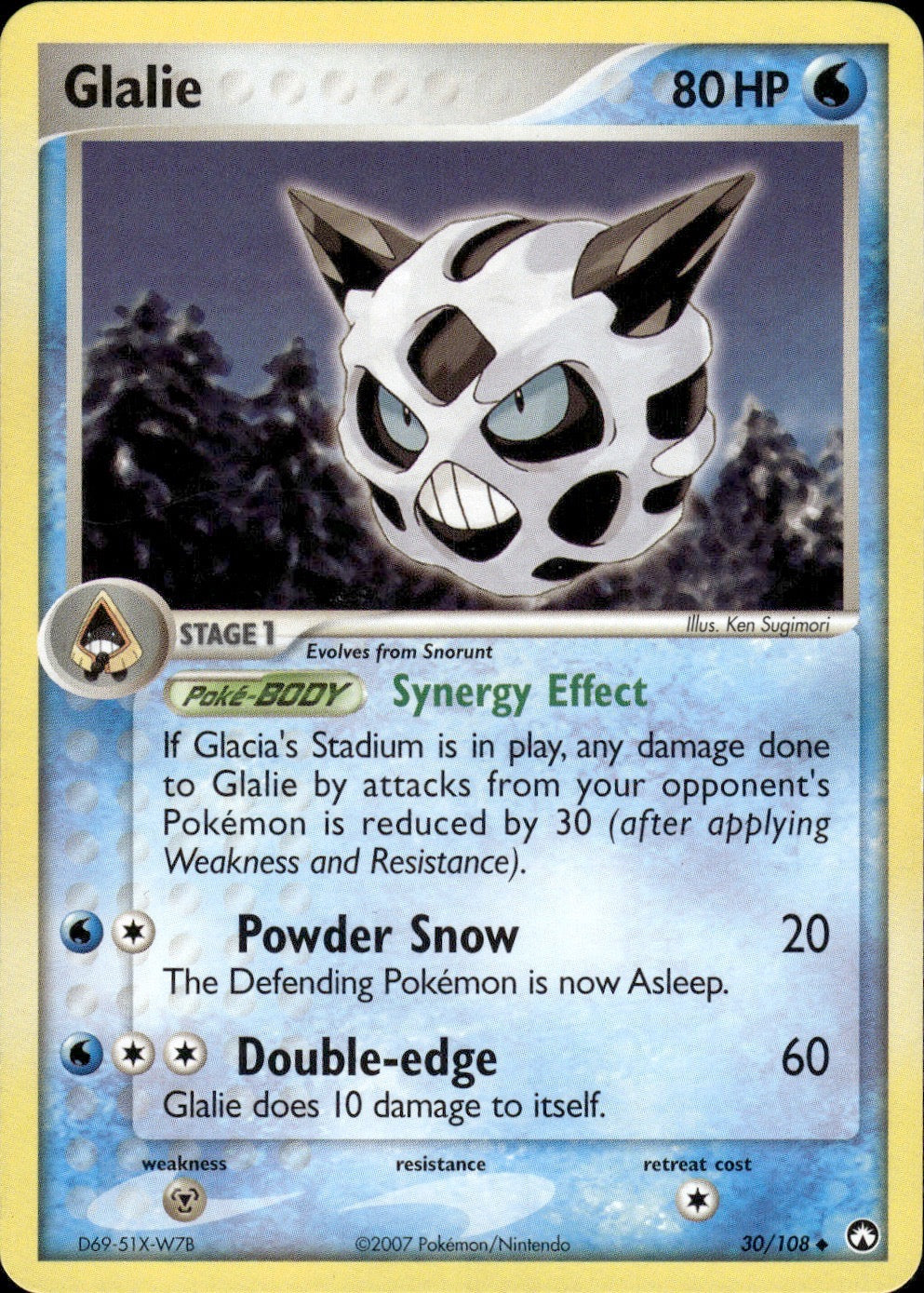 Glalie 30/108 Uncommon Power Keepers Pokemon Lightly Played