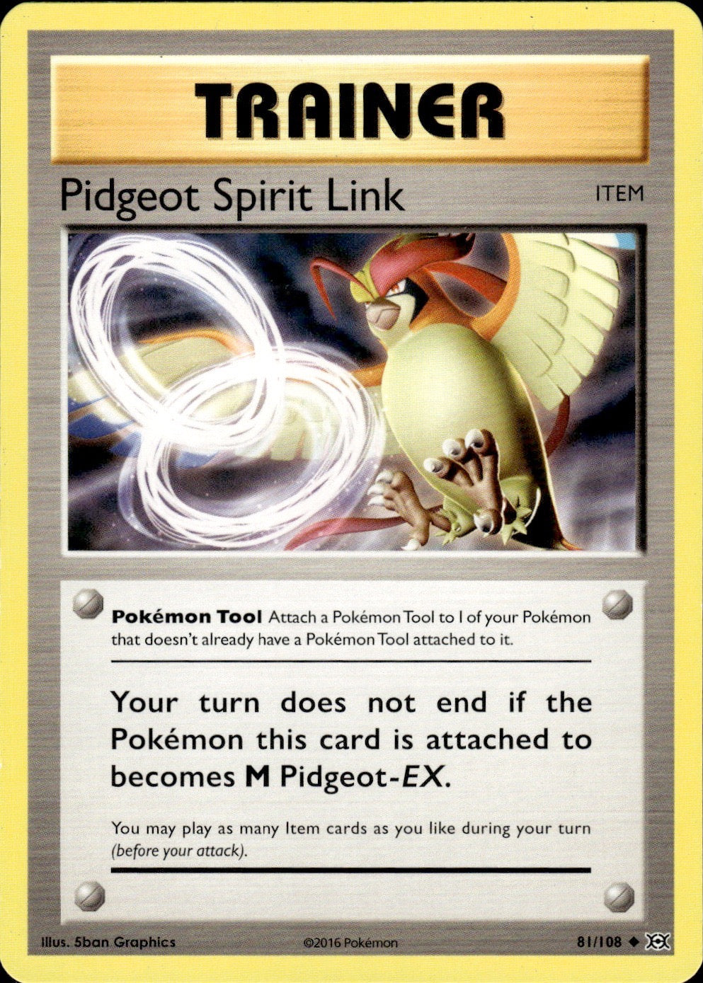 Pidgeot Spirit Link 81/108 Uncommon Evolutions Pokemon Lightly Played