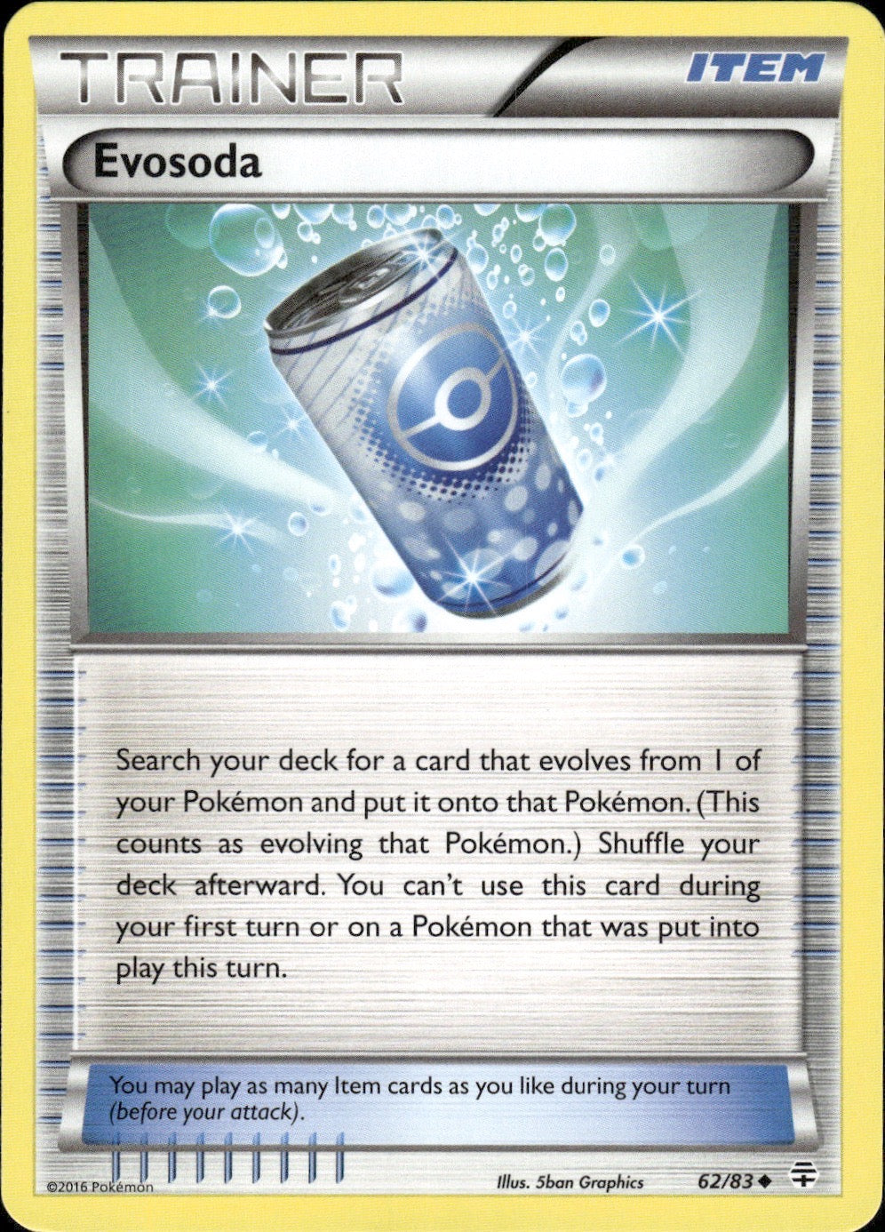 Evosoda 62/83 Uncommon Generations Pokemon Lightly Played