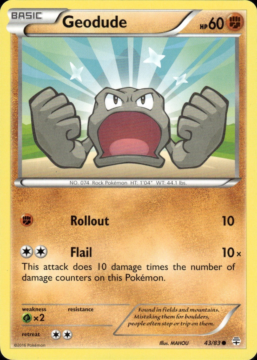 Geodude 43/83 Common Generations Pokemon Lightly Played