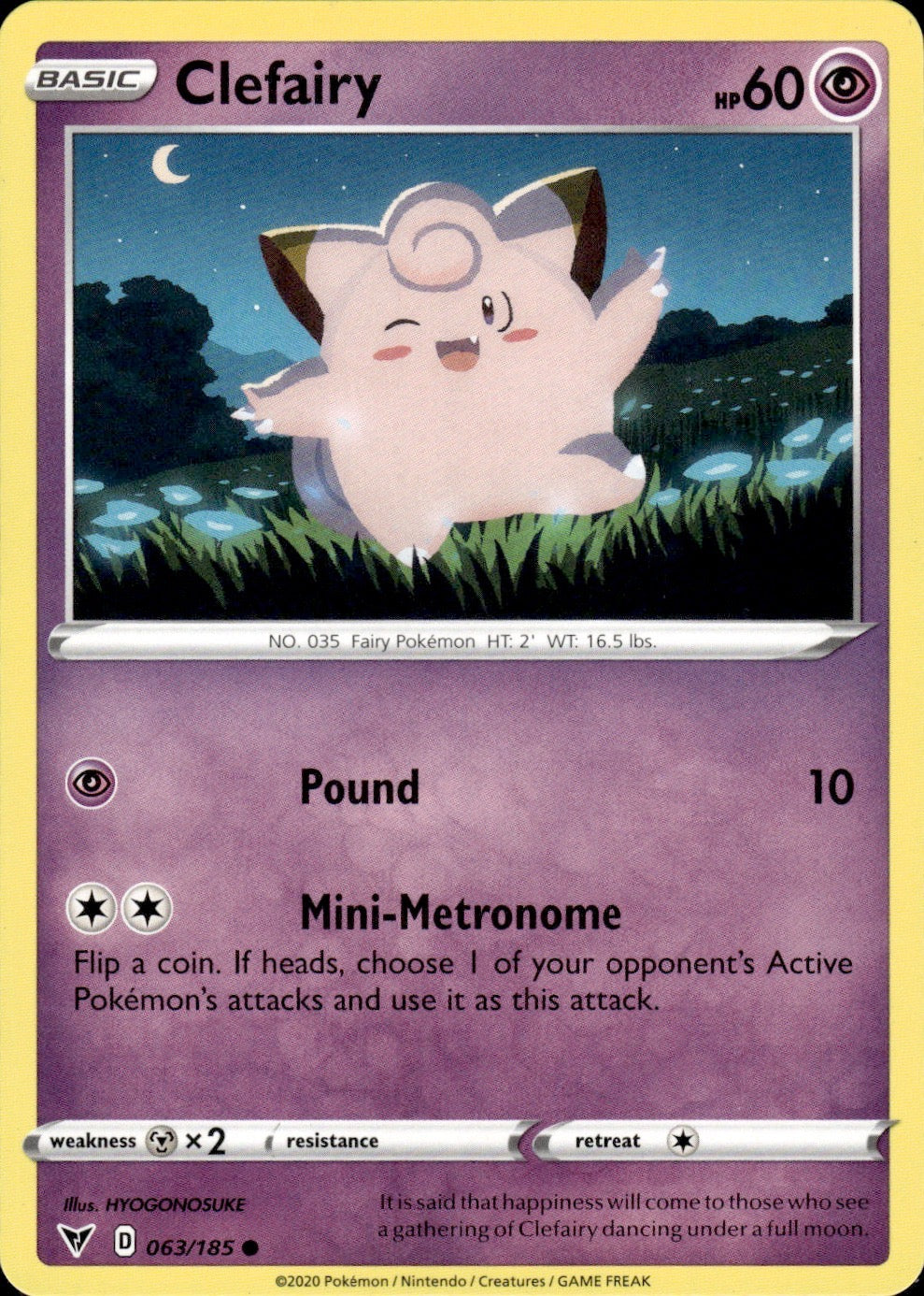 Clefairy 063/185 Common Vivid Voltage Pokemon Lightly Played