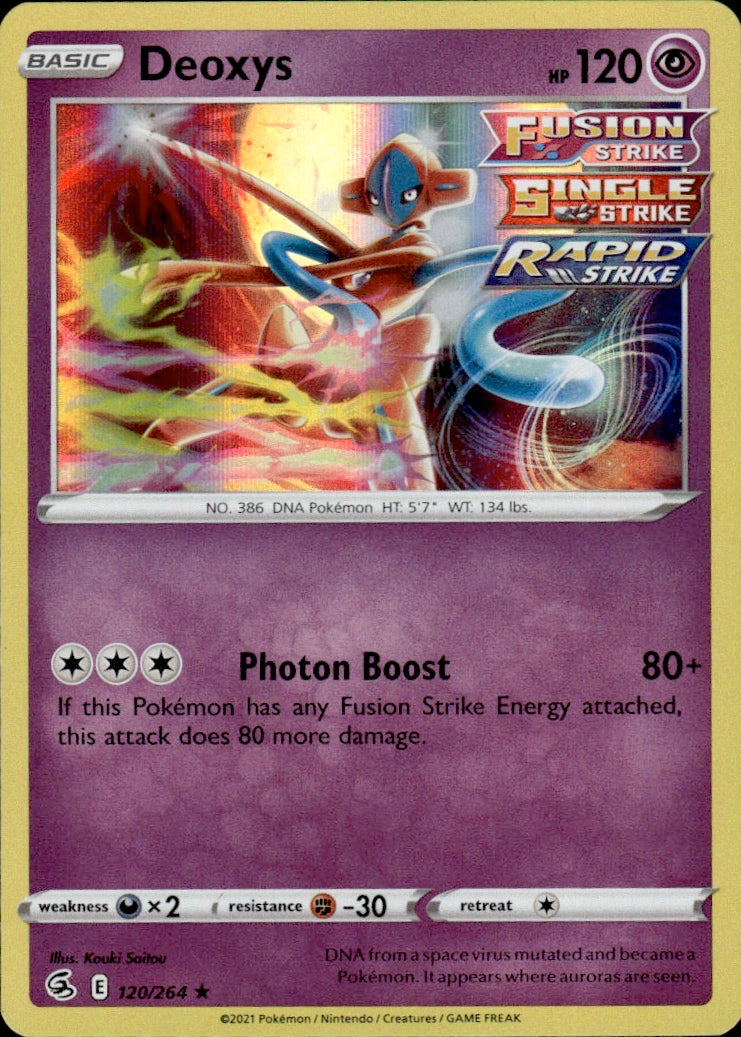 Deoxys 120/264 Holo Rare Fusion Strike Pokemon Lightly Played