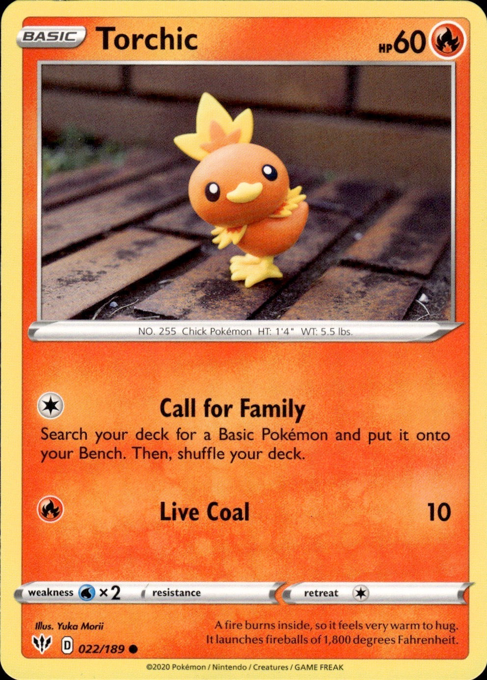 Torchic 022/189 Common Darkness Ablaze Pokemon Lightly Played