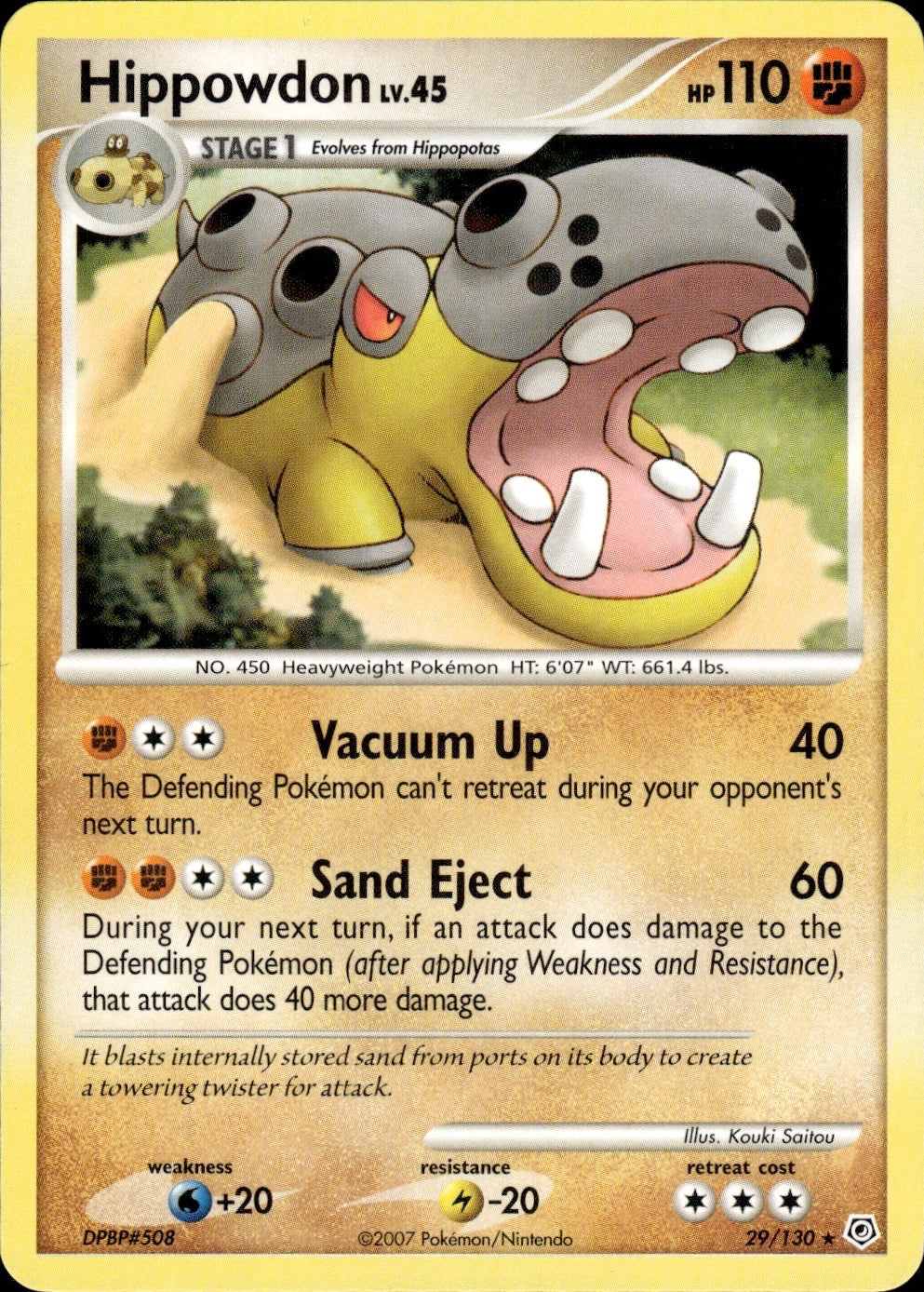 Hippowdon 29/130 Rare Diamond & Pearl Pokemon Lightly Played