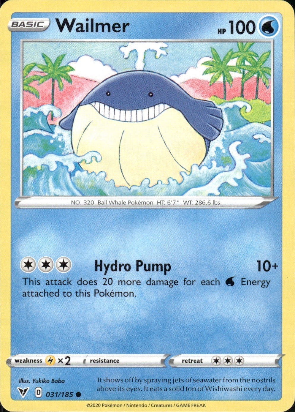 Wailmer 031/185 Common Vivid Voltage Pokemon Lightly Played