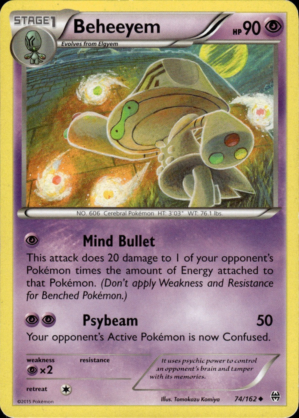 Beheeyem 74/162 Uncommon BREAKthrough Pokemon Lightly Played