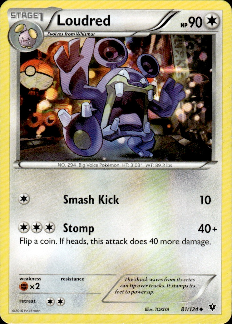 Loudred 81/124 Uncommon Fates Collide Pokemon Lightly Played