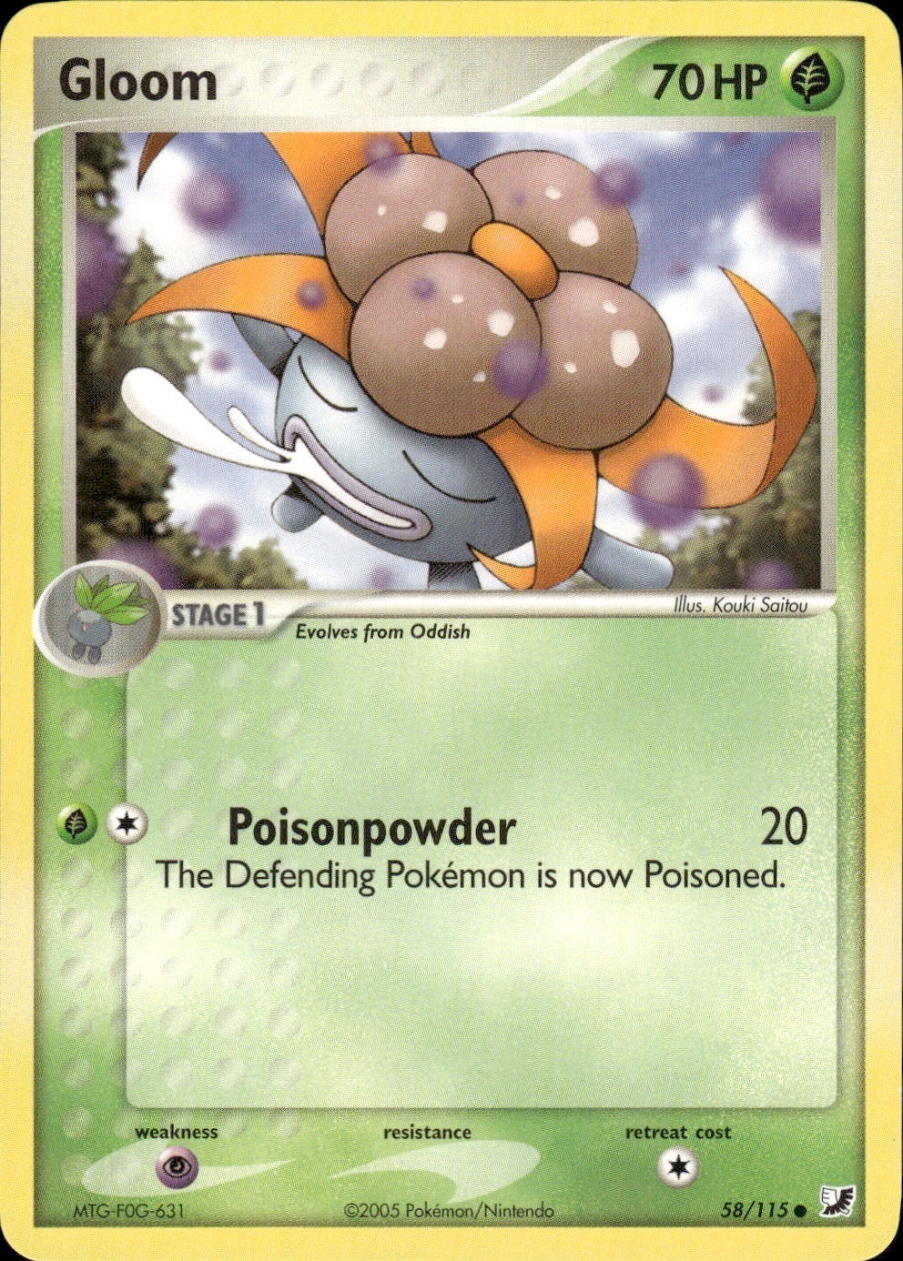 Gloom 58/115 Common Unseen Forces Pokemon Lightly Played