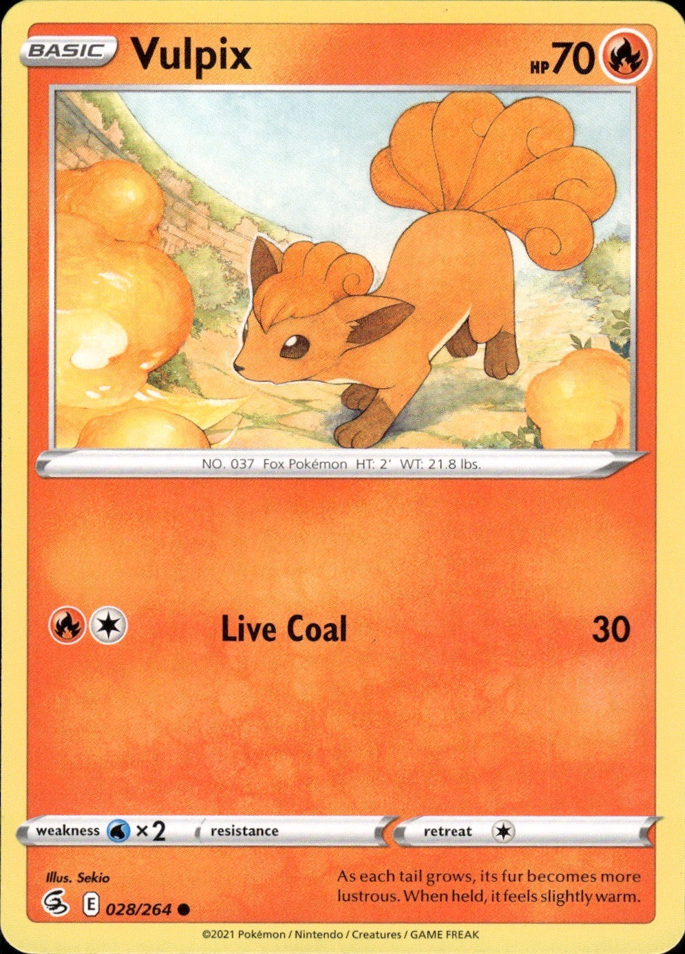 Vulpix 028/264 Common Fusion Strike Pokemon Lightly Played