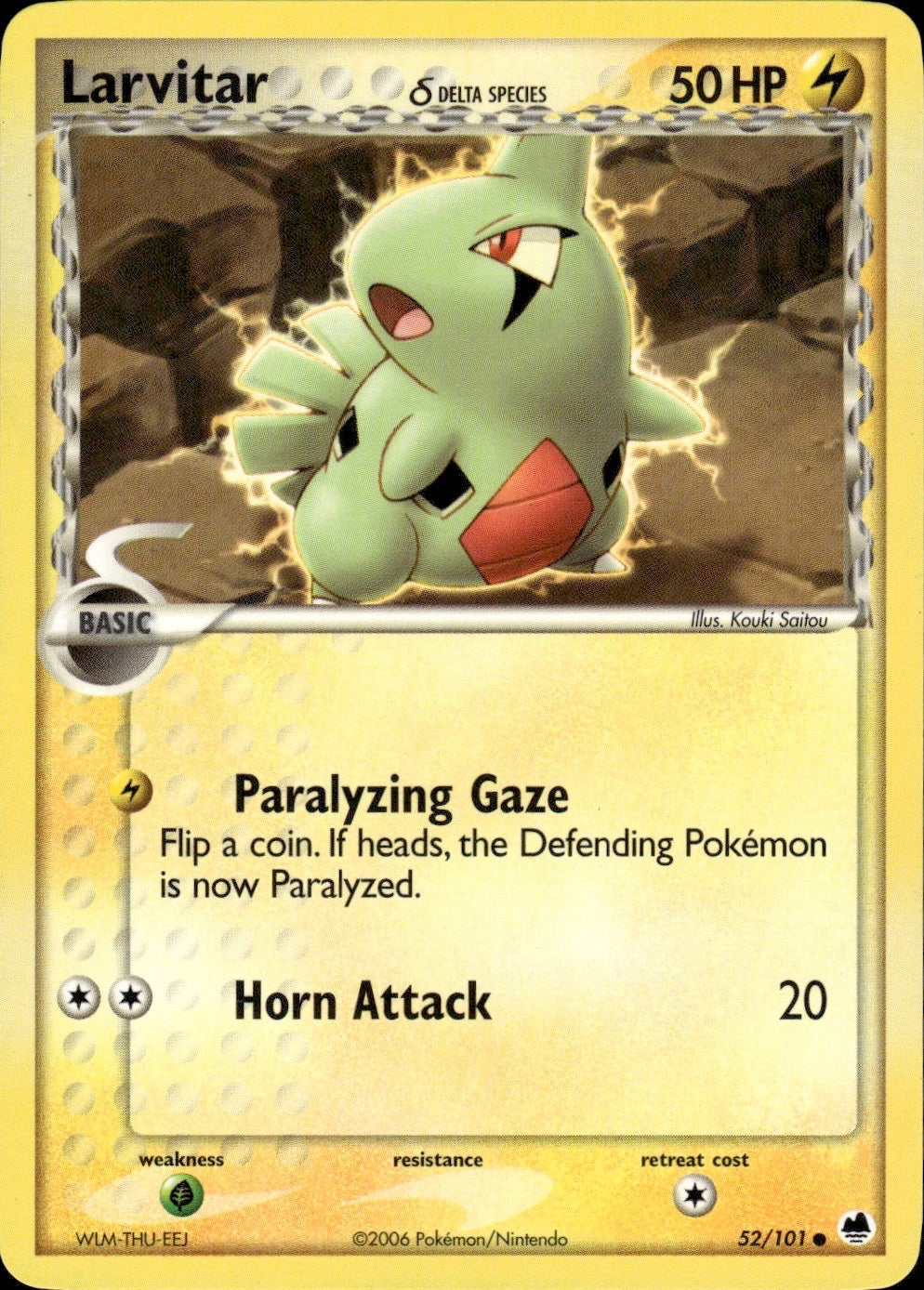 Larvitar 52/101 Common Dragon Frontiers Pokemon Lightly Played