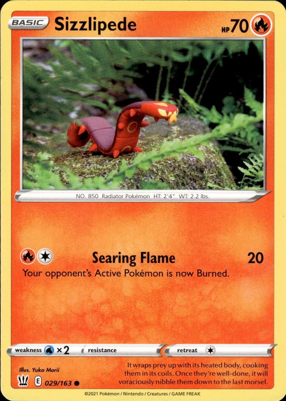 Sizzlipede 029/163 Common Battle Styles Pokemon Lightly Played