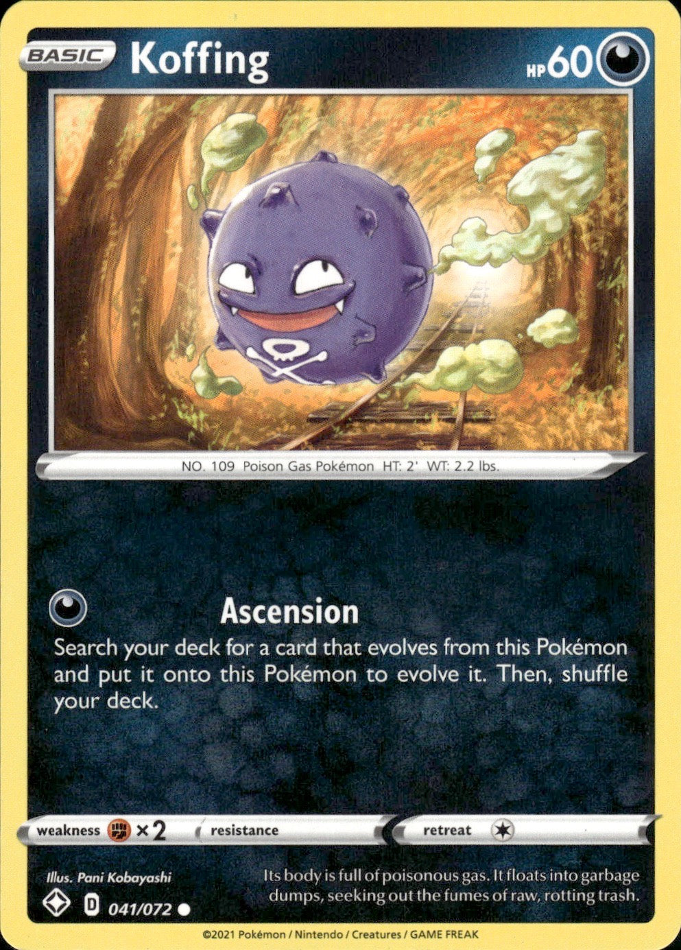 Koffing 041/072 Common Shining Fates Pokemon Lightly Played