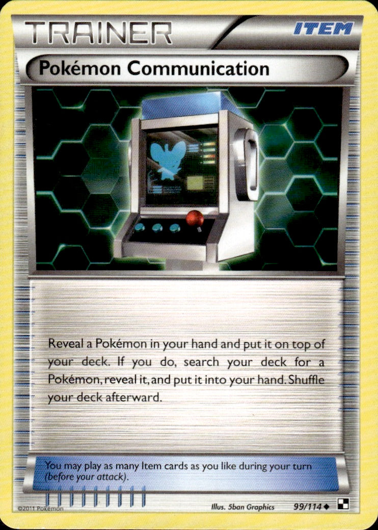 Pokemon Communication 99/114 Uncommon Black & White Pokemon Lightly Played