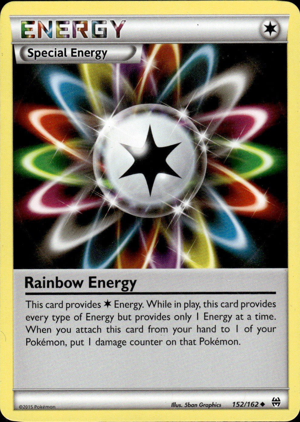 Rainbow Energy 152/162 Uncommon BREAKthrough Pokemon Lightly Played