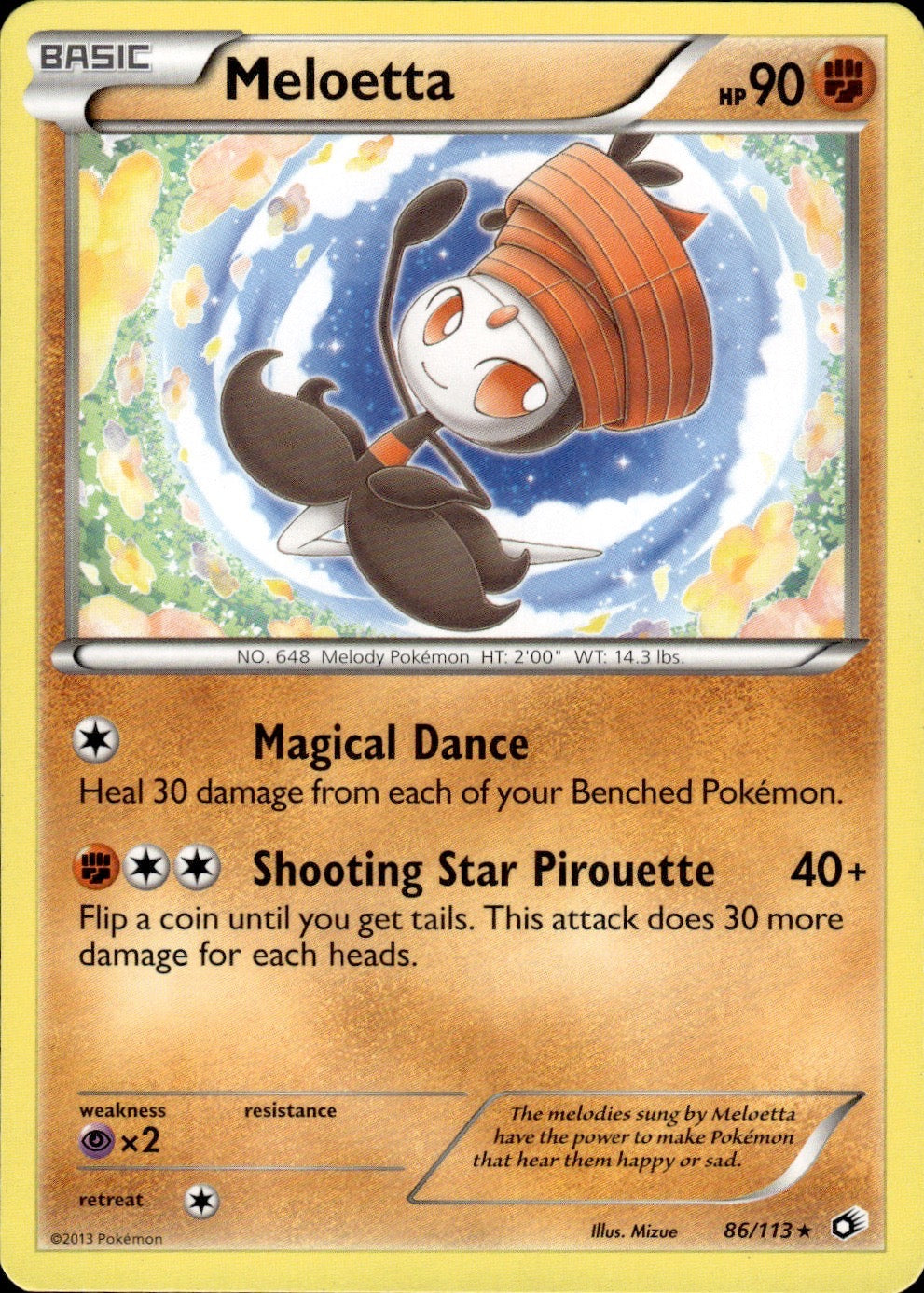 Meloetta (86) 86/113 Rare Legendary Treasures Pokemon Lightly Played