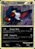 Honchkrow 16/90 Rare HGSS Undaunted Pokemon Lightly Played