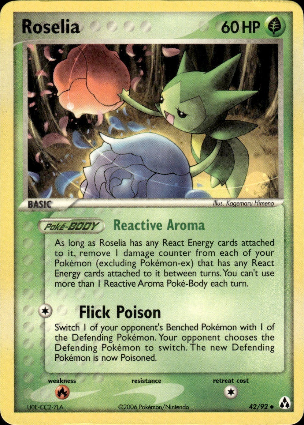 Roselia 42/92 Uncommon Legend Maker Pokemon Lightly Played