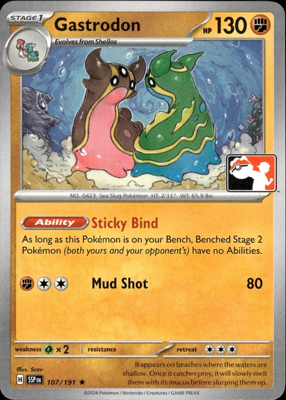 Gastrodon 107/191 Rare Prize Pack Series Cards Pokemon Near Mint