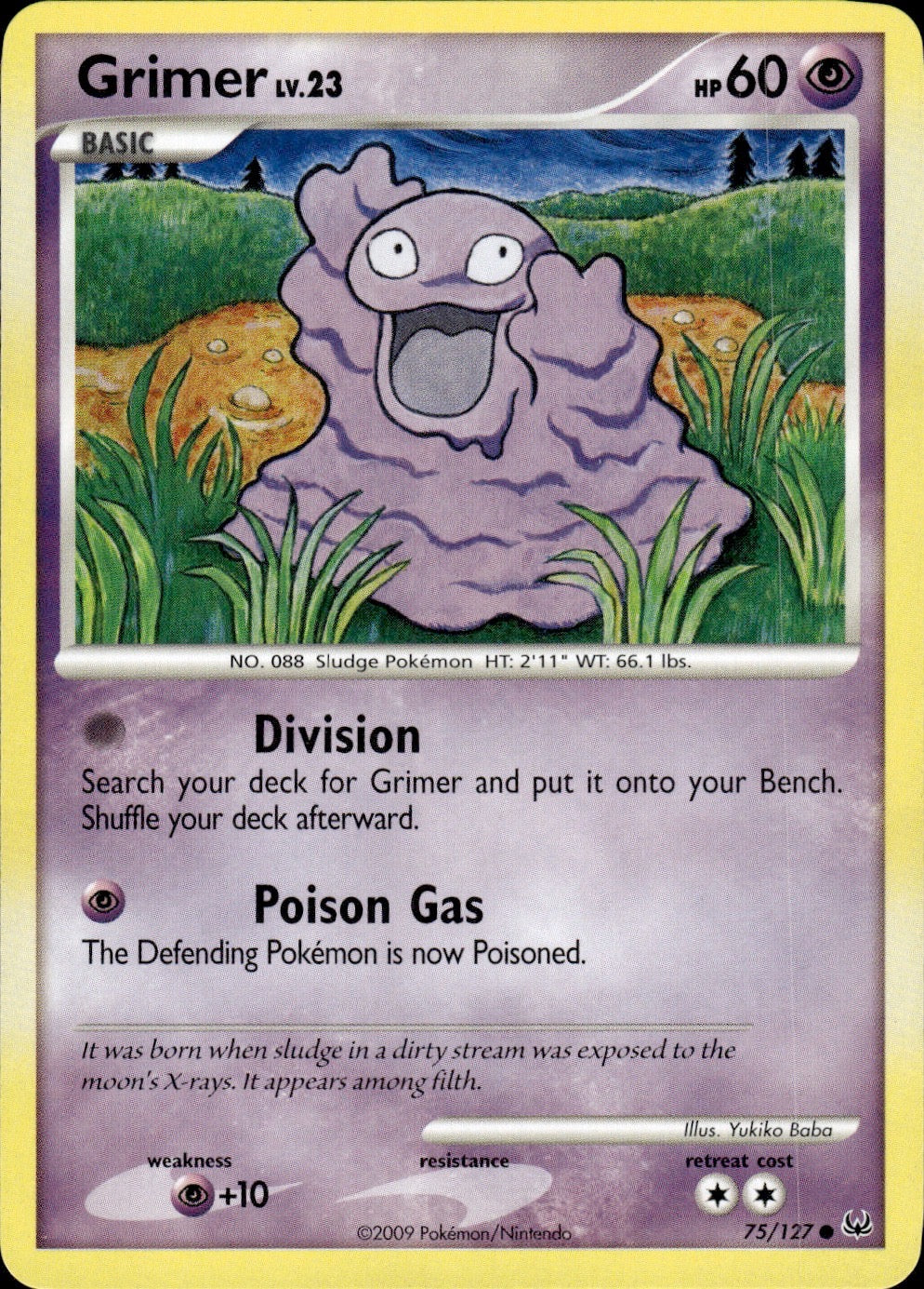 Grimer 75/127 Common Platinum Pokemon Lightly Played