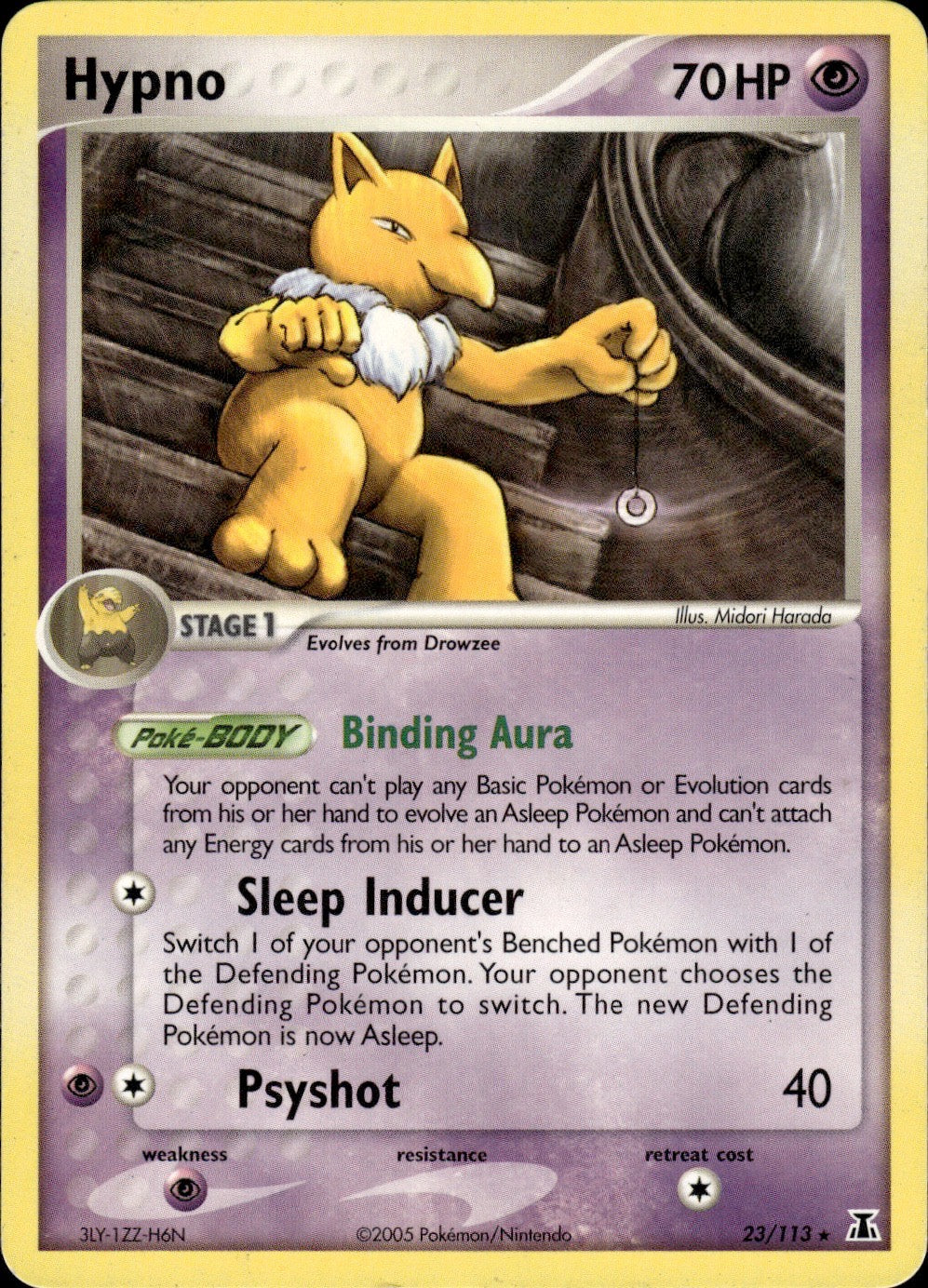 Hypno 23/113 Rare Delta Species Pokemon Lightly Played