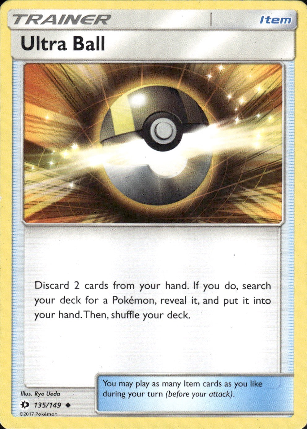 Ultra Ball 135/149 Uncommon SM Base Set Pokemon Lightly Played