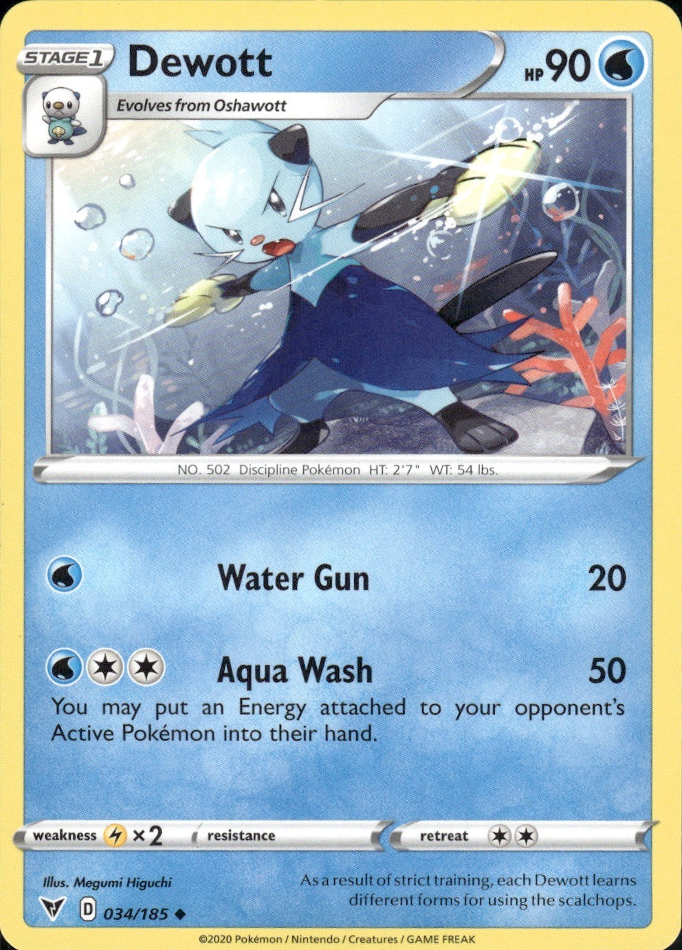 Dewott 034/185 Uncommon Vivid Voltage Pokemon Lightly Played