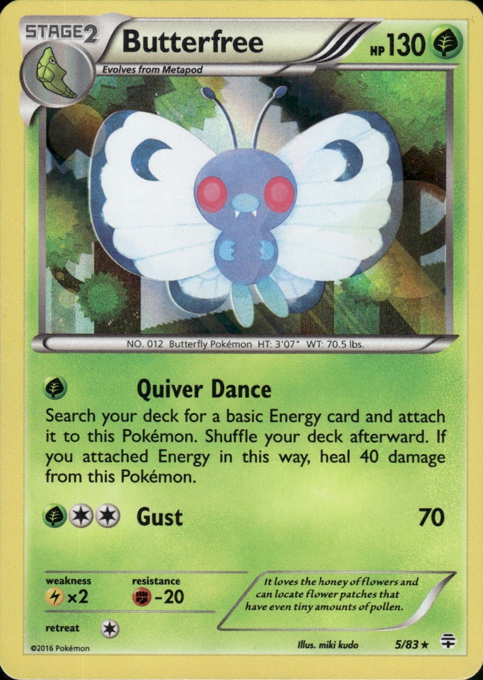 Butterfree 5/83 Holo Rare Generations Pokemon Lightly Played