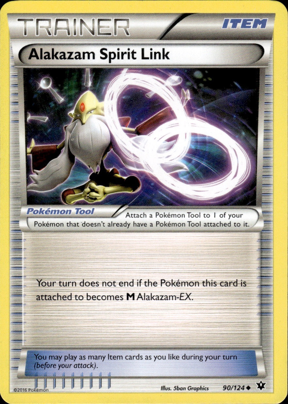 Alakazam Spirit Link 90/124 Uncommon Fates Collide Pokemon Lightly Played
