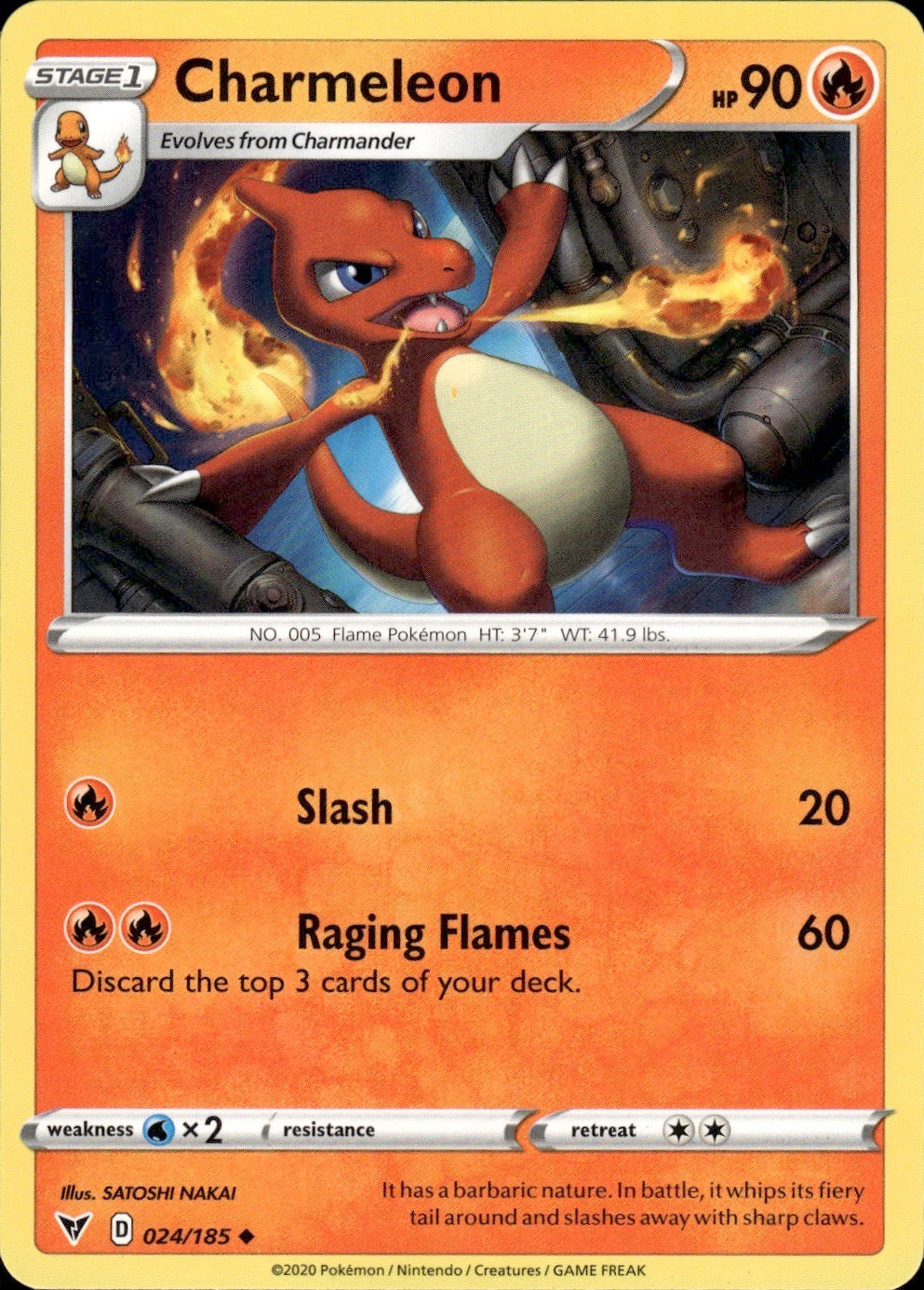 Charmeleon 024/185 Uncommon Vivid Voltage Pokemon Lightly Played